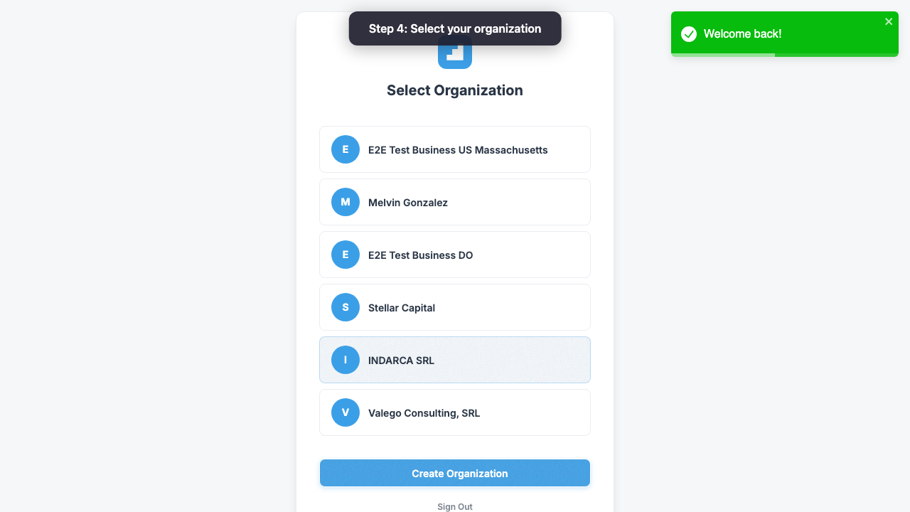 Organization selection