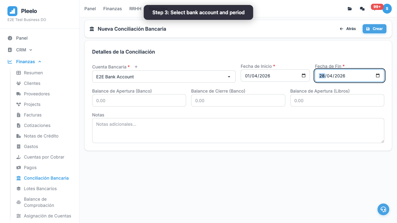 Bank walkthrough filled form
