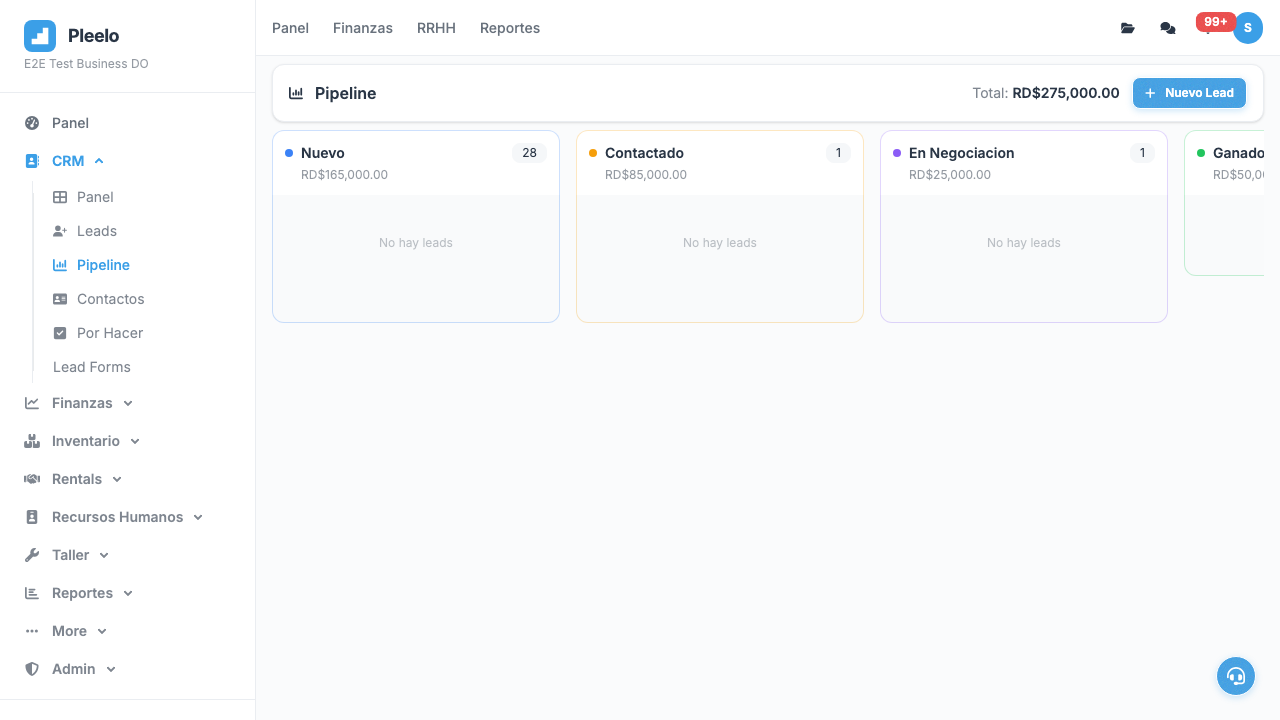 CRM walkthrough pipeline kanban